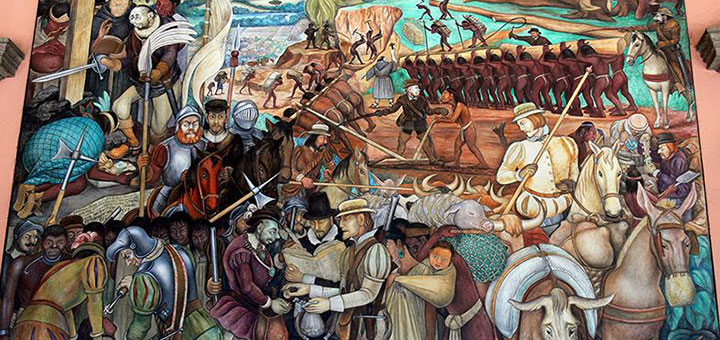 Wandbild La Conquista de México