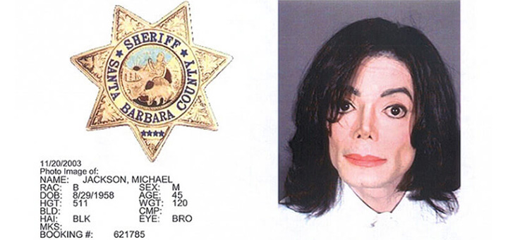 Polizeifoto von Michael Jackson