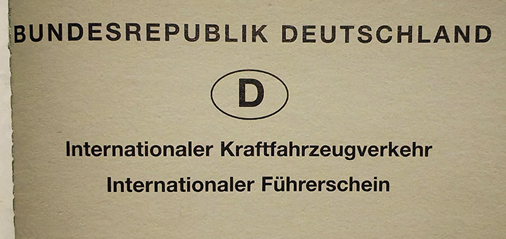 Vorderseite des internationalen Führerscheins
