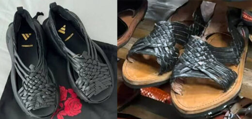 Links Sandalen von Adidas, rechts originale Huaraches