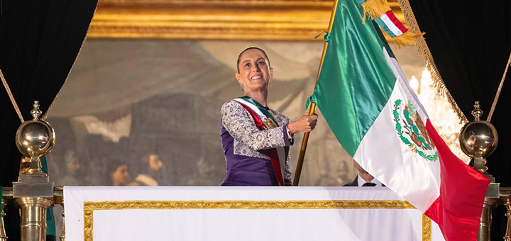 Claudia Sheinbaum beim Grito 2025